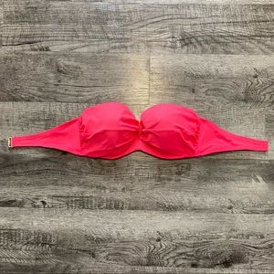 Victoria’s Secret Push Up Bandeau Bikini Top in Coral/Pink - 36D